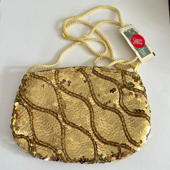 Vintage Gold sequin bag - Picture 1 of 2
